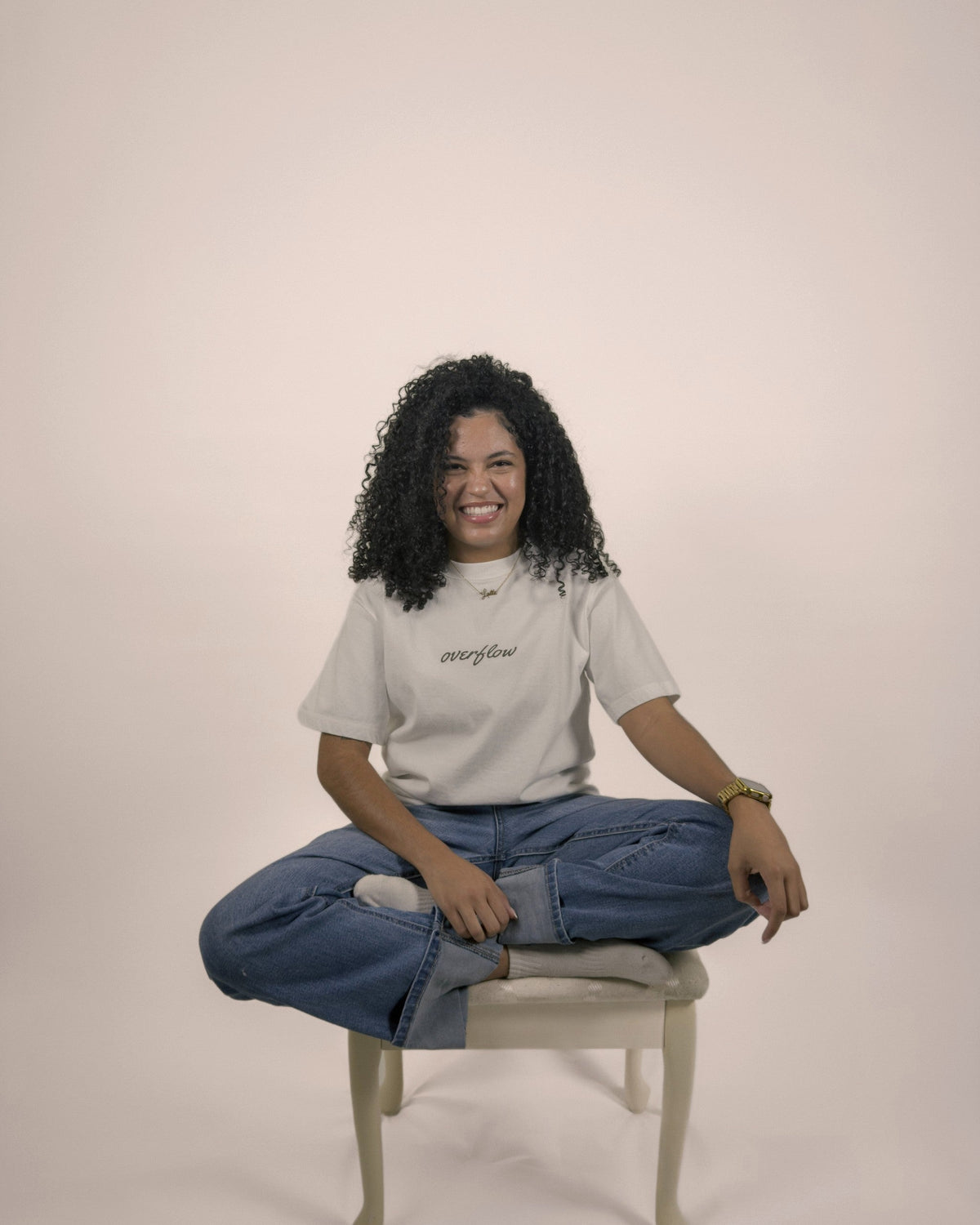 Overflow Christian tee in white, front