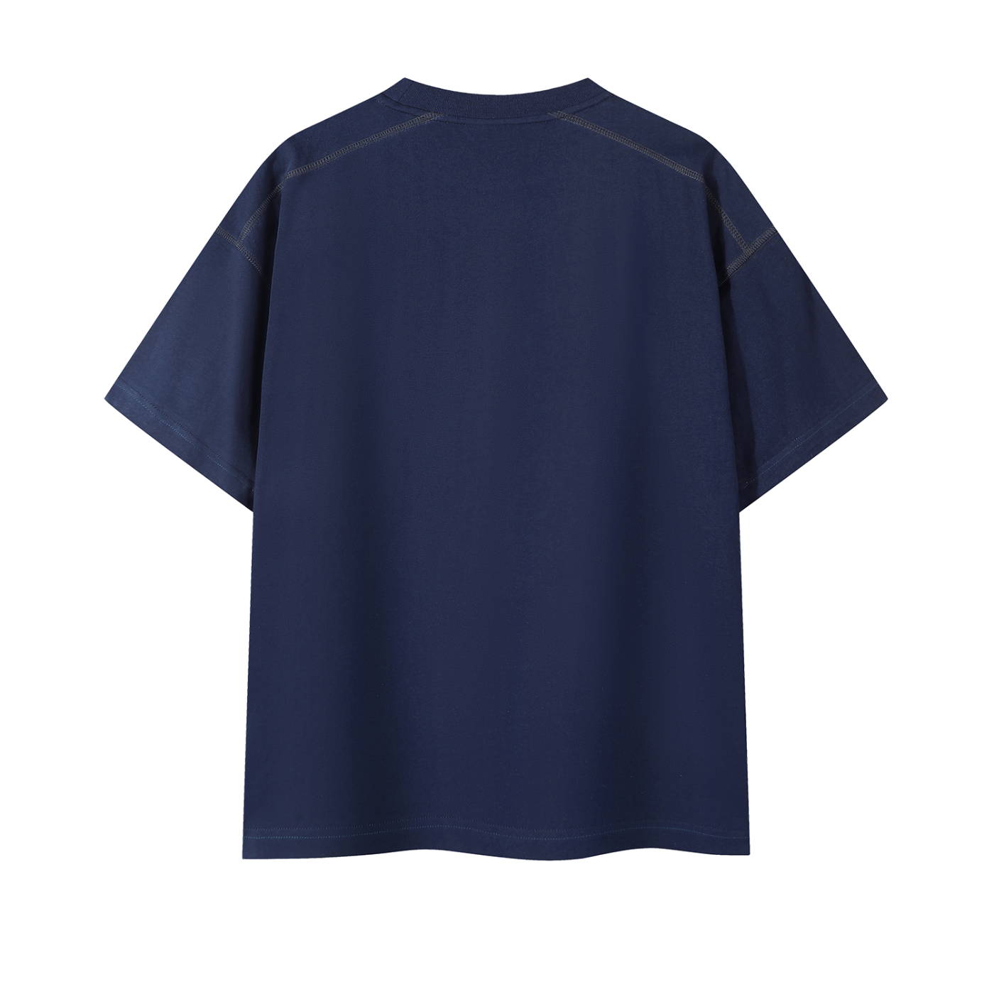 "Divinely Beautiful" oversized tee in Navy Blue — back view