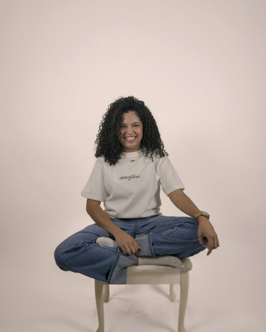 Overflow Christian tee in white, front