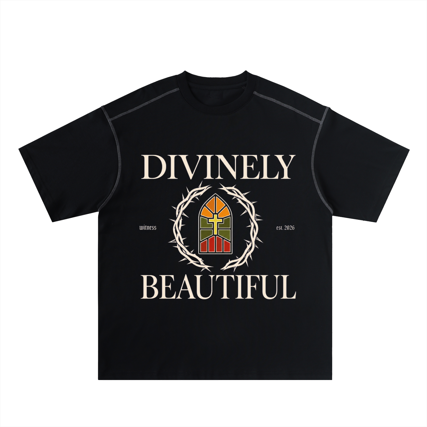 Divinely Beautiful tee — Black — front